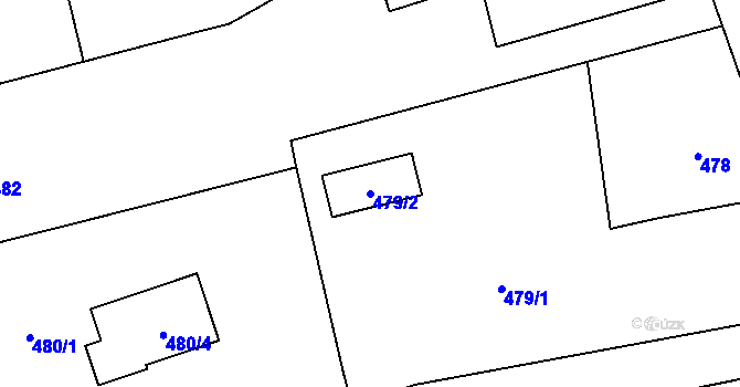 Parcela st. 479/2 v KÚ Záblatí u Bohumína, Katastrální mapa