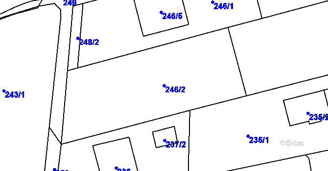 Parcela st. 246/2 v KÚ Záblatí u Bohumína, Katastrální mapa