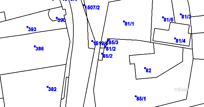 Parcela st. 85/2 v KÚ Záblatí u Bohumína, Katastrální mapa
