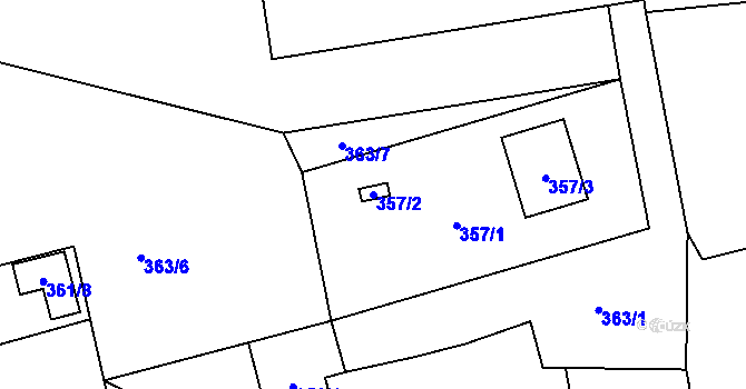 Parcela st. 357/2 v KÚ Záblatí u Bohumína, Katastrální mapa