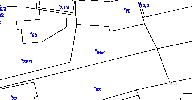 Parcela st. 85/4 v KÚ Záblatí u Bohumína, Katastrální mapa