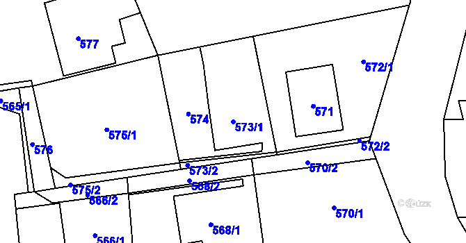 Parcela st. 573/1 v KÚ Záblatí u Bohumína, Katastrální mapa
