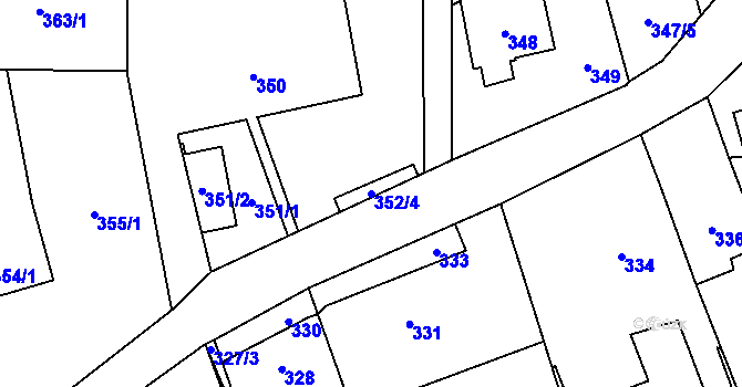 Parcela st. 352/4 v KÚ Záblatí u Bohumína, Katastrální mapa