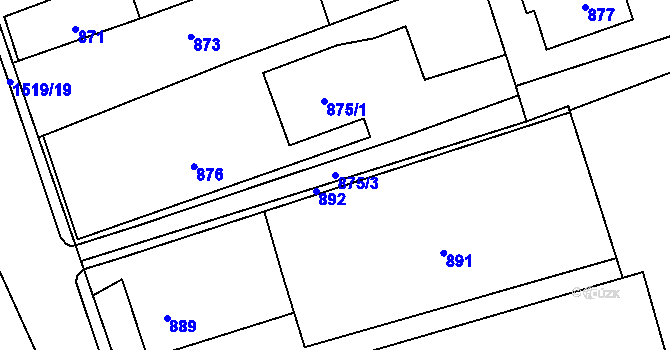 Parcela st. 875/3 v KÚ Záblatí u Bohumína, Katastrální mapa