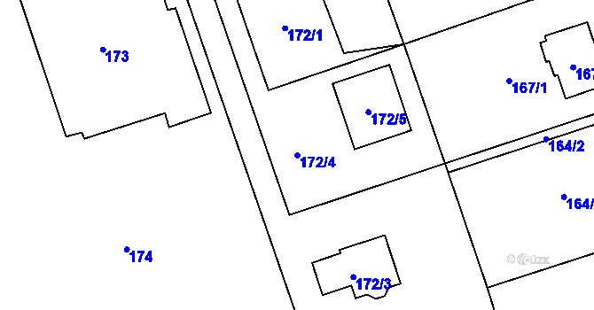 Parcela st. 172/4 v KÚ Záblatí u Bohumína, Katastrální mapa