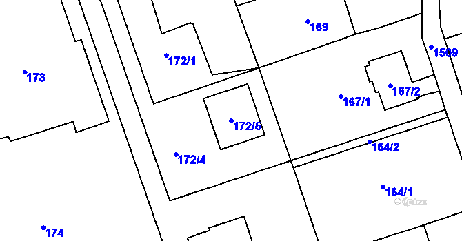 Parcela st. 172/5 v KÚ Záblatí u Bohumína, Katastrální mapa