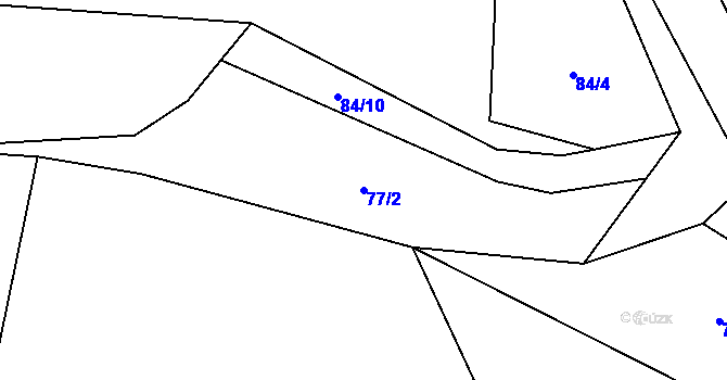 Parcela st. 77/2 v KÚ Zábludov, Katastrální mapa