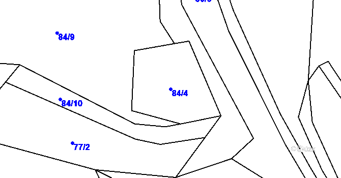 Parcela st. 84/4 v KÚ Zábludov, Katastrální mapa