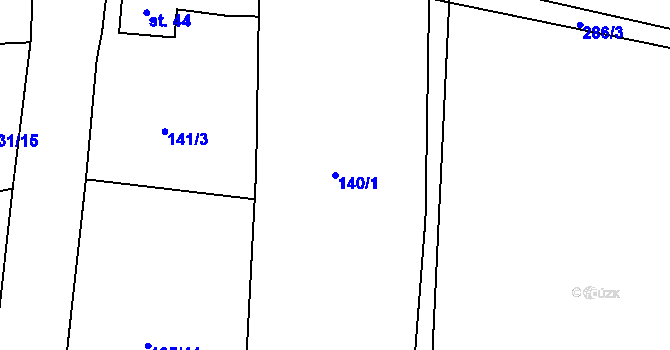 Parcela st. 140/1 v KÚ Zábludov, Katastrální mapa