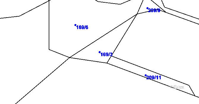 Parcela st. 169/3 v KÚ Zábludov, Katastrální mapa
