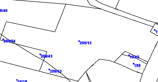 Parcela st. 209/13 v KÚ Zábludov, Katastrální mapa