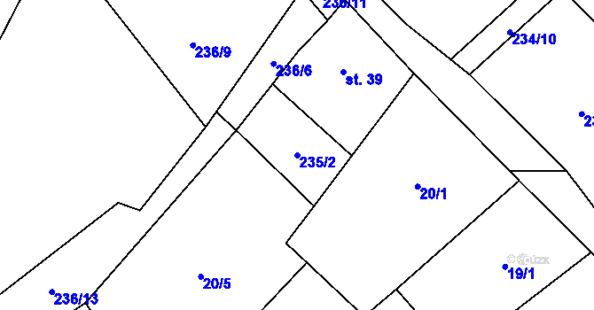 Parcela st. 235/2 v KÚ Zábludov, Katastrální mapa