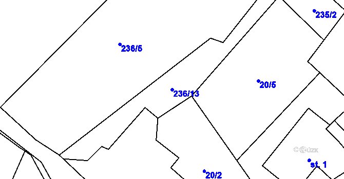 Parcela st. 236/13 v KÚ Zábludov, Katastrální mapa