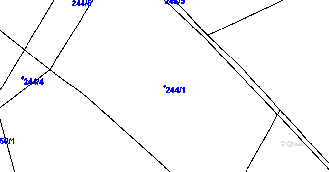Parcela st. 244/1 v KÚ Zábludov, Katastrální mapa