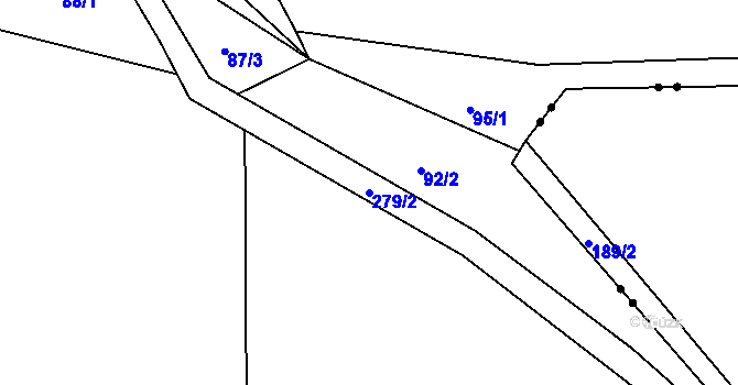 Parcela st. 279/2 v KÚ Zábludov, Katastrální mapa
