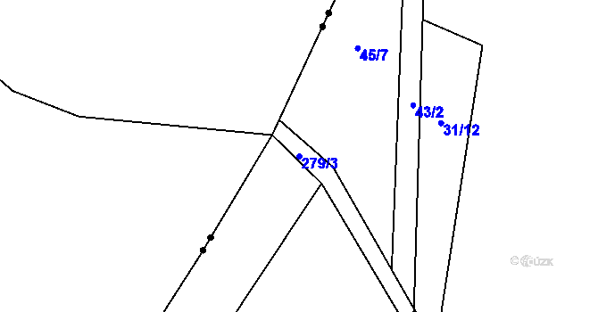 Parcela st. 279/3 v KÚ Zábludov, Katastrální mapa