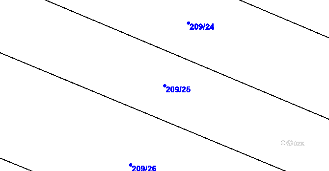 Parcela st. 209/25 v KÚ Zábludov, Katastrální mapa
