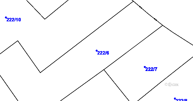 Parcela st. 222/6 v KÚ Zábludov, Katastrální mapa