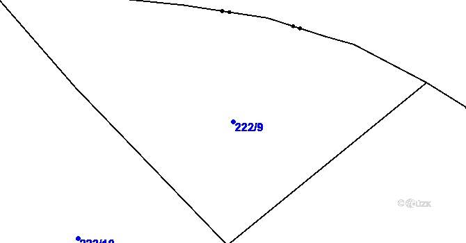 Parcela st. 222/9 v KÚ Zábludov, Katastrální mapa