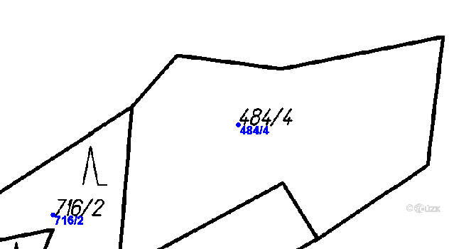 Parcela st. 484/4 v KÚ Záborná, Katastrální mapa