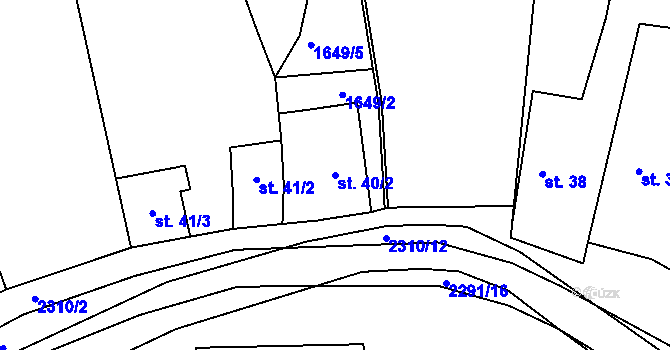 Parcela st. 40/2 v KÚ Lipanovice, Katastrální mapa