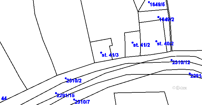 Parcela st. 41/3 v KÚ Lipanovice, Katastrální mapa