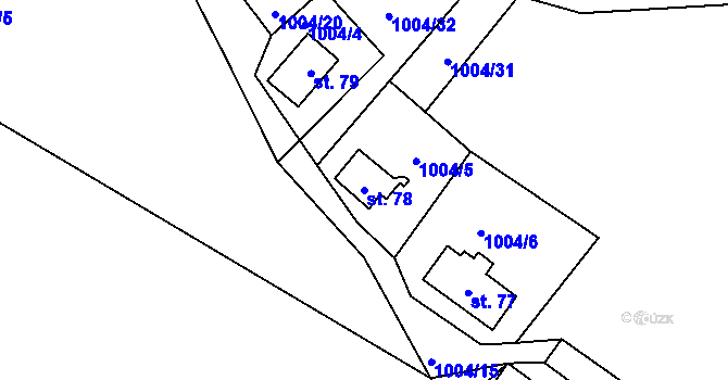 Parcela st. 78 v KÚ Lipanovice, Katastrální mapa