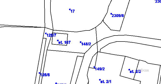 Parcela st. 148/2 v KÚ Lipanovice, Katastrální mapa