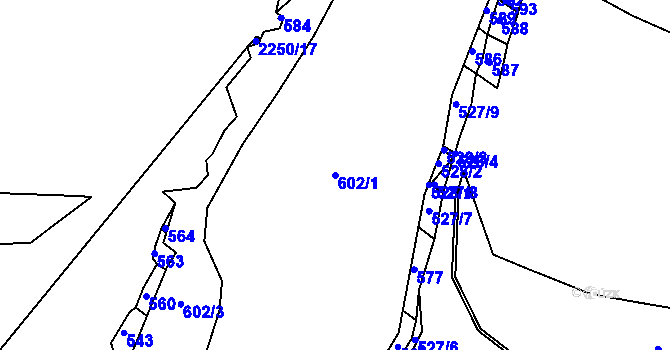 Parcela st. 602/1 v KÚ Lipanovice, Katastrální mapa
