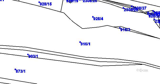 Parcela st. 916/1 v KÚ Lipanovice, Katastrální mapa