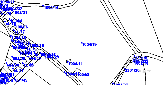 Parcela st. 1004/19 v KÚ Lipanovice, Katastrální mapa