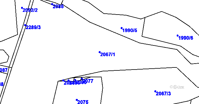 Parcela st. 2067/1 v KÚ Lipanovice, Katastrální mapa