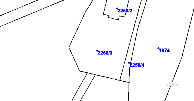 Parcela st. 2250/3 v KÚ Lipanovice, Katastrální mapa