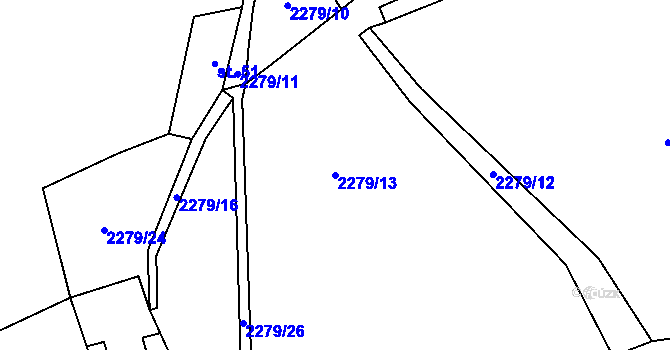 Parcela st. 2279/13 v KÚ Lipanovice, Katastrální mapa