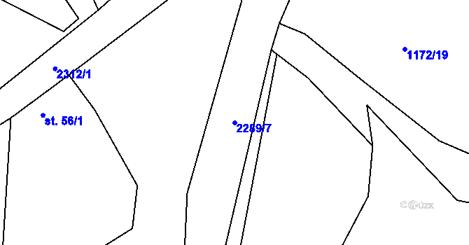 Parcela st. 2289/7 v KÚ Lipanovice, Katastrální mapa