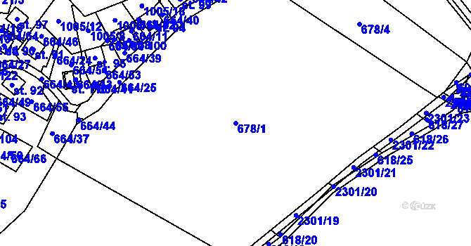 Parcela st. 678/1 v KÚ Lipanovice, Katastrální mapa