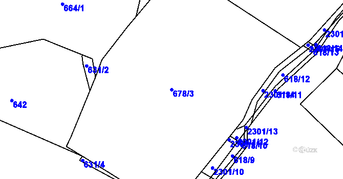 Parcela st. 678/3 v KÚ Lipanovice, Katastrální mapa