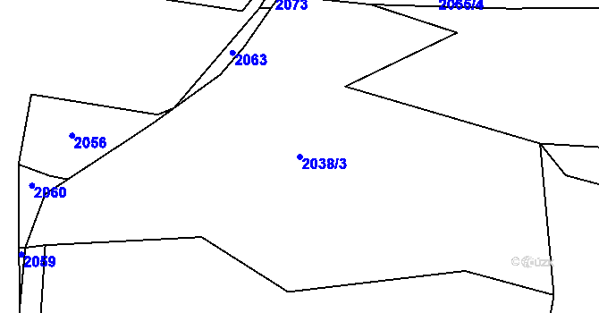 Parcela st. 2038/3 v KÚ Lipanovice, Katastrální mapa
