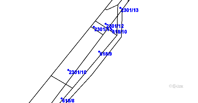 Parcela st. 618/9 v KÚ Lipanovice, Katastrální mapa