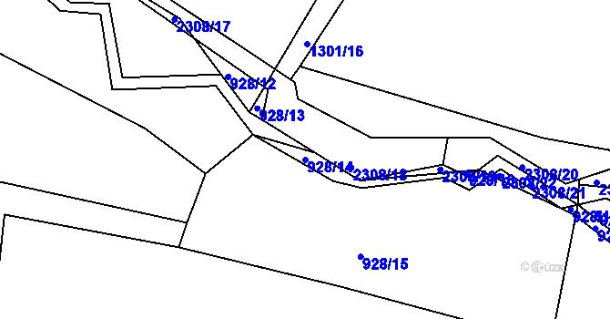 Parcela st. 928/14 v KÚ Lipanovice, Katastrální mapa