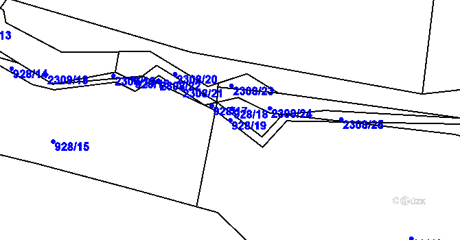 Parcela st. 928/19 v KÚ Lipanovice, Katastrální mapa