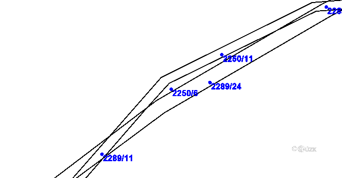 Parcela st. 2250/6 v KÚ Lipanovice, Katastrální mapa