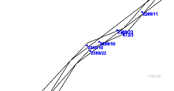 Parcela st. 2250/10 v KÚ Lipanovice, Katastrální mapa