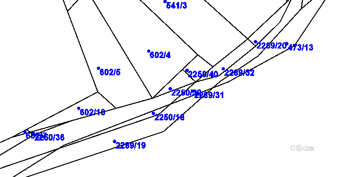Parcela st. 2250/39 v KÚ Lipanovice, Katastrální mapa