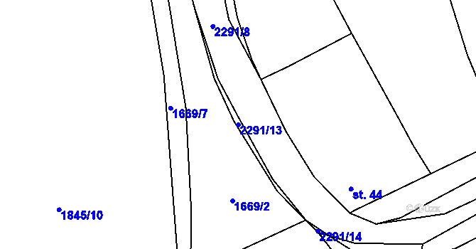 Parcela st. 2291/13 v KÚ Lipanovice, Katastrální mapa