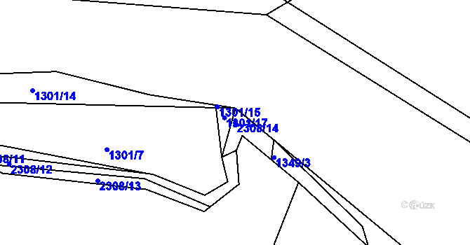 Parcela st. 2308/14 v KÚ Lipanovice, Katastrální mapa