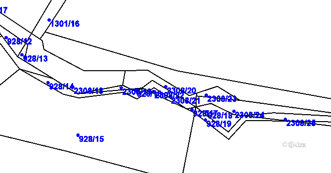 Parcela st. 2308/20 v KÚ Lipanovice, Katastrální mapa