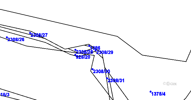 Parcela st. 2308/29 v KÚ Lipanovice, Katastrální mapa
