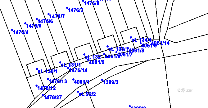 Parcela st. 4061/6 v KÚ Záboří u Českých Budějovic, Katastrální mapa