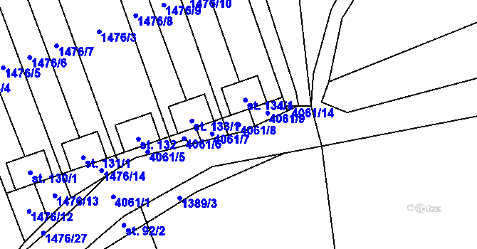 Parcela st. 4061/8 v KÚ Záboří u Českých Budějovic, Katastrální mapa